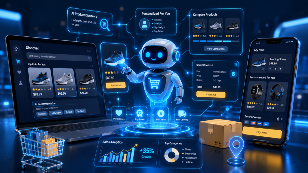 : AI shopping agent helping customers discover, compare and purchase e-commerce products